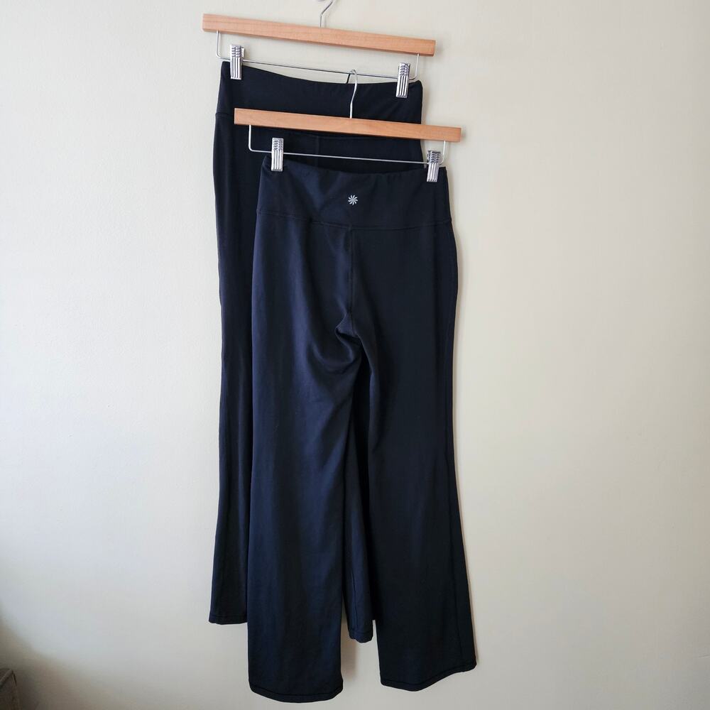 Lot of 2 Athleta Girls Chit Chat High Rise Flare Pant Size XL / 14 Black Legging